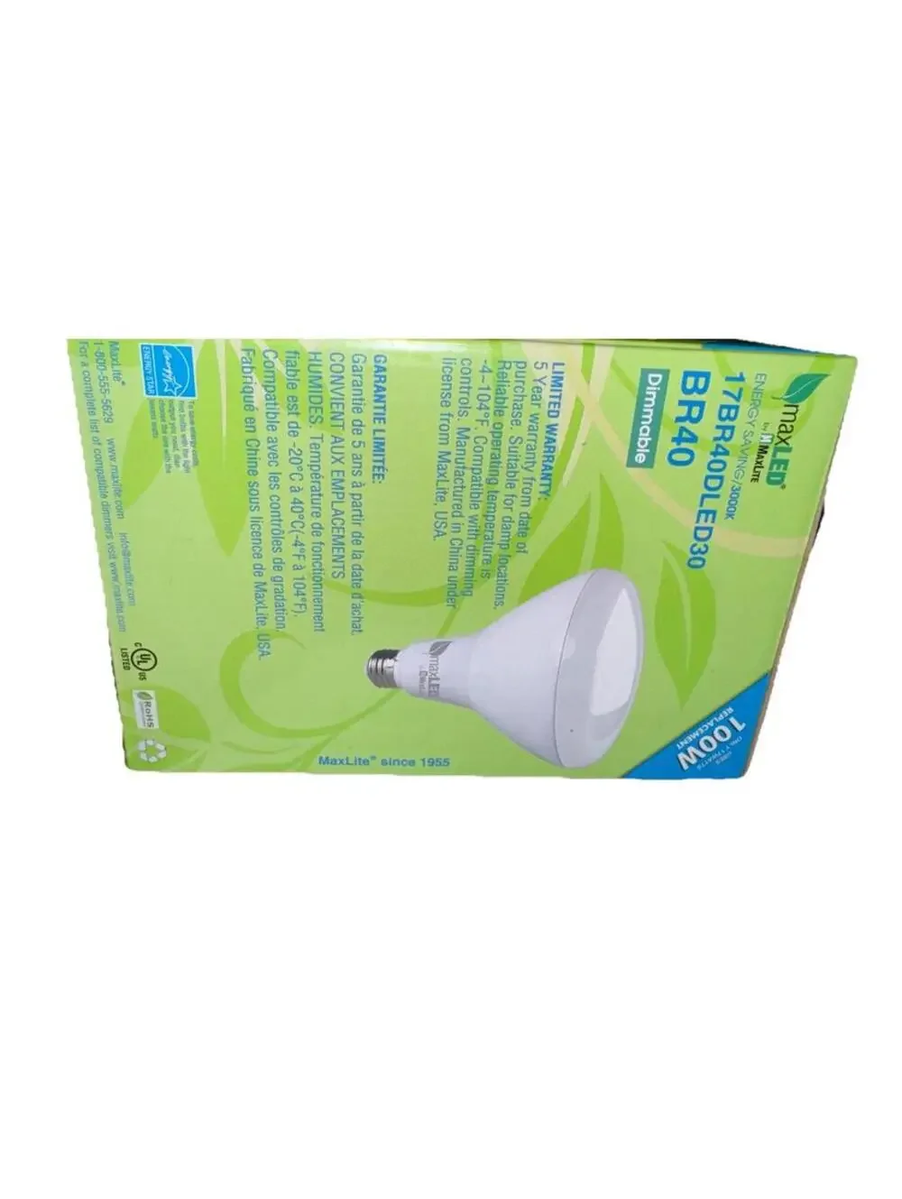 MAXLITE 12P30LNDLED27FL 12W 850 LUMENS 25,000HRS LONG NECK DIMMABLE FLOOD LIGHT